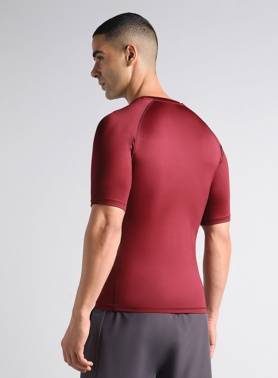 Men's Maroon Power Compression T-shirt