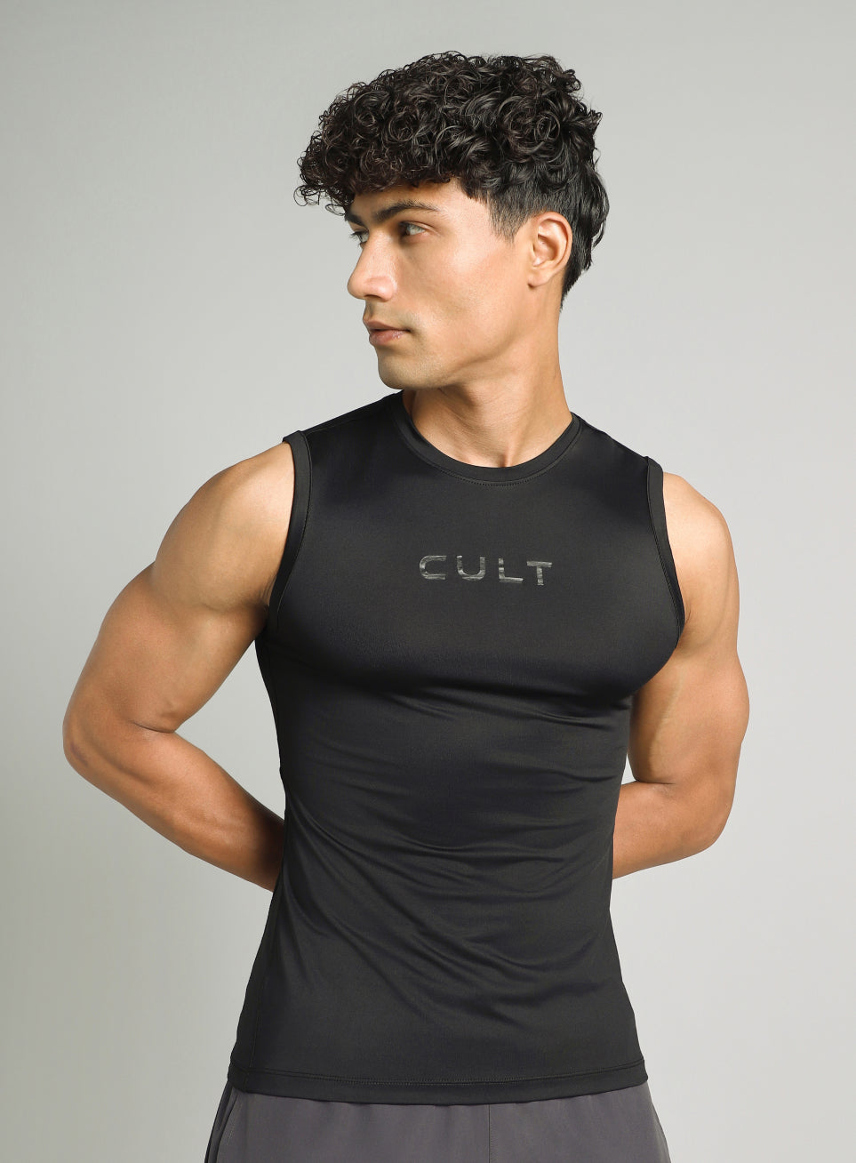 Men's Black Power Lifter Compression Tank