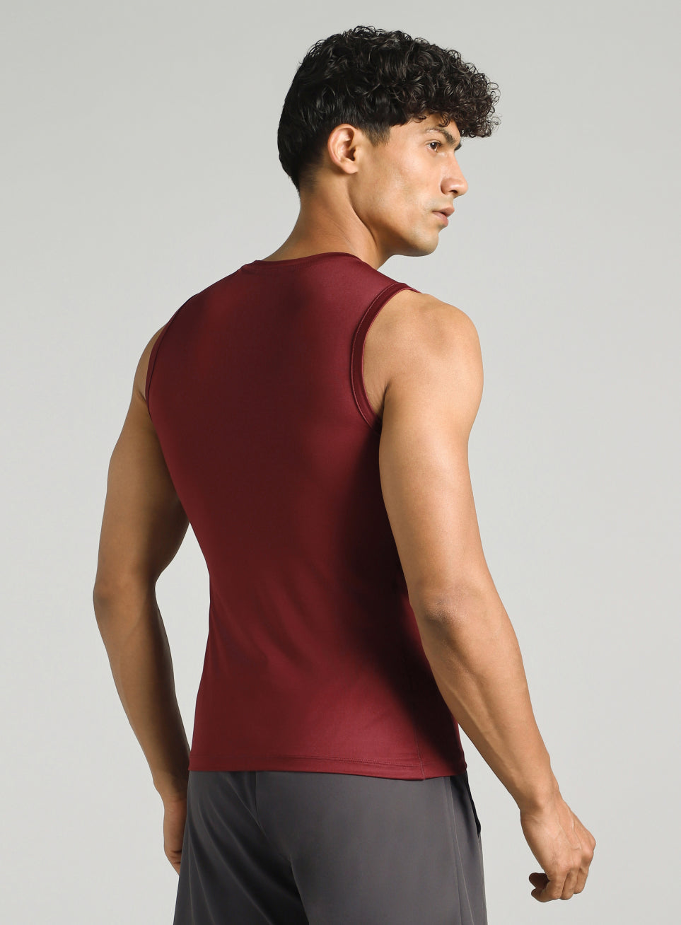 Men's Maroon Power Lifter Compression Tank