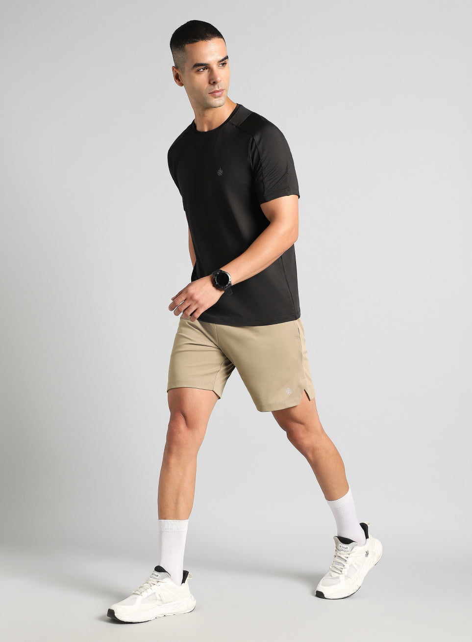 Men's Beige Pace Up Running Shorts
