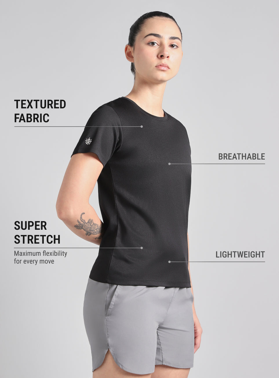 Women's Black Everyday Performance T-Shirt
