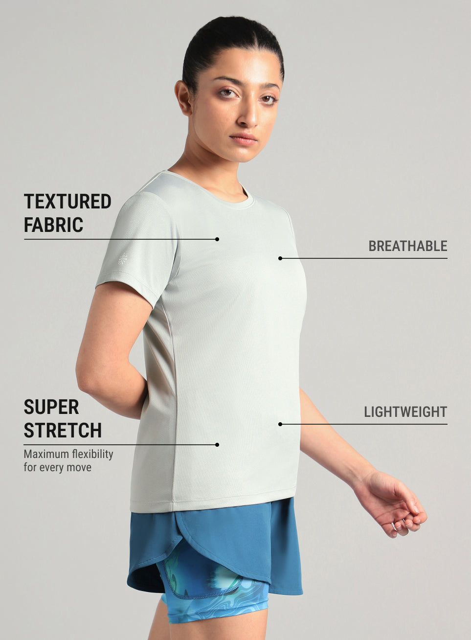 Women's Grey Everyday Performance T-shirt