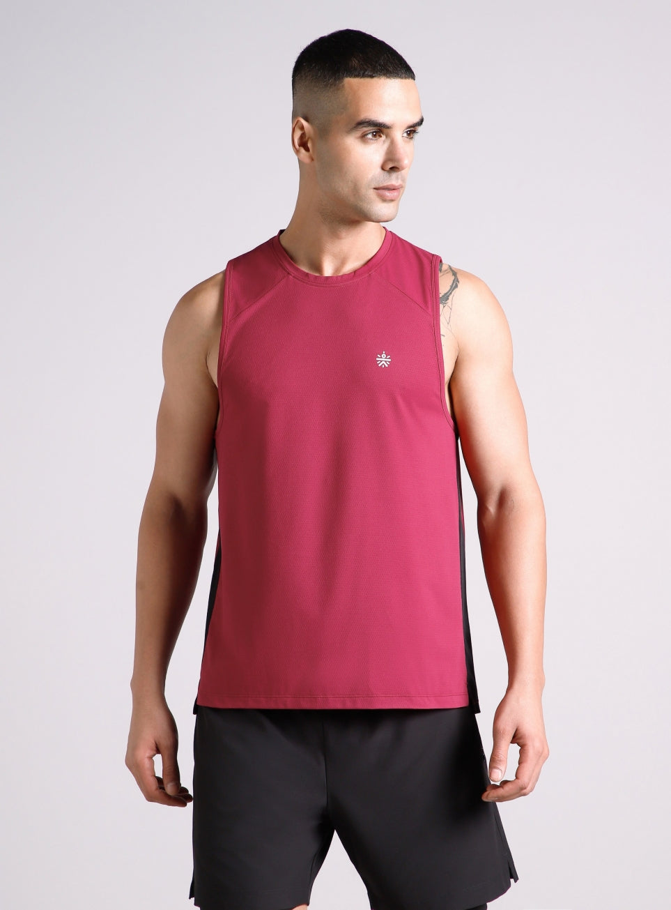 Men's Maroon Pop up Training tank
