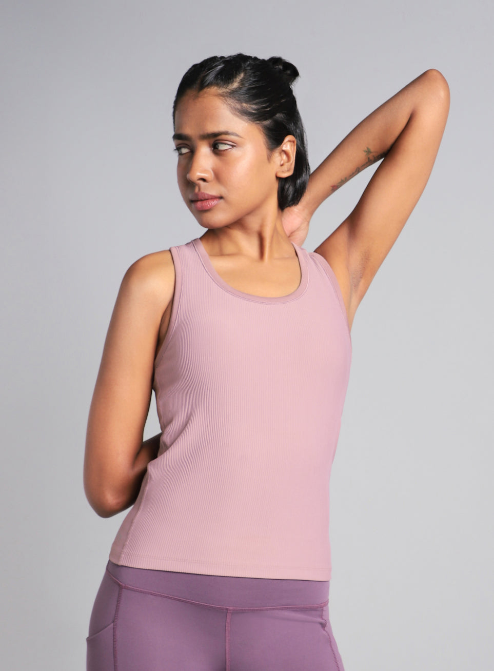 Women's Pink Run Built-In Tank Sports Bra