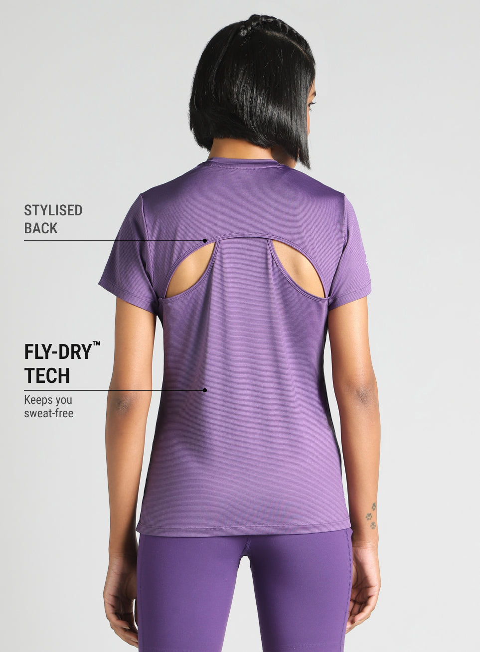 Women's Purple Swift Back Vent Training T-Shirt