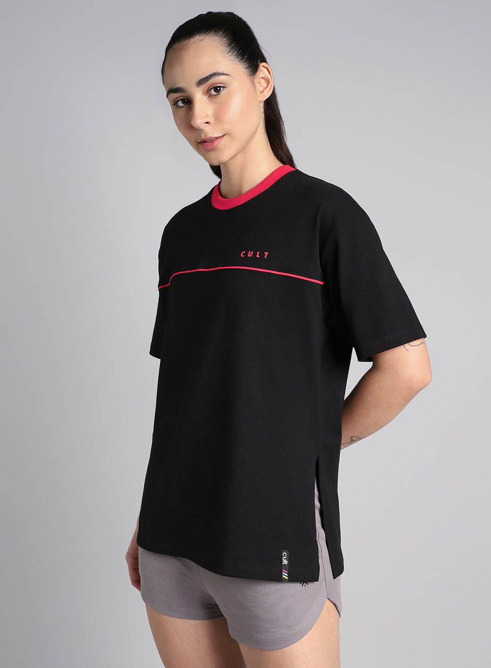 Women's Black Cult Classic Oversized Fit T-shirt