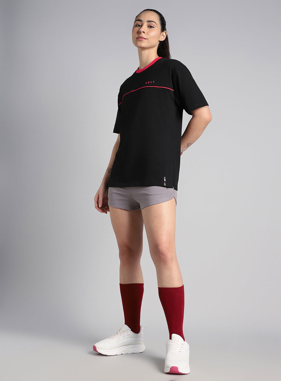 Women's Black Cult Classic Oversized Fit T-shirt