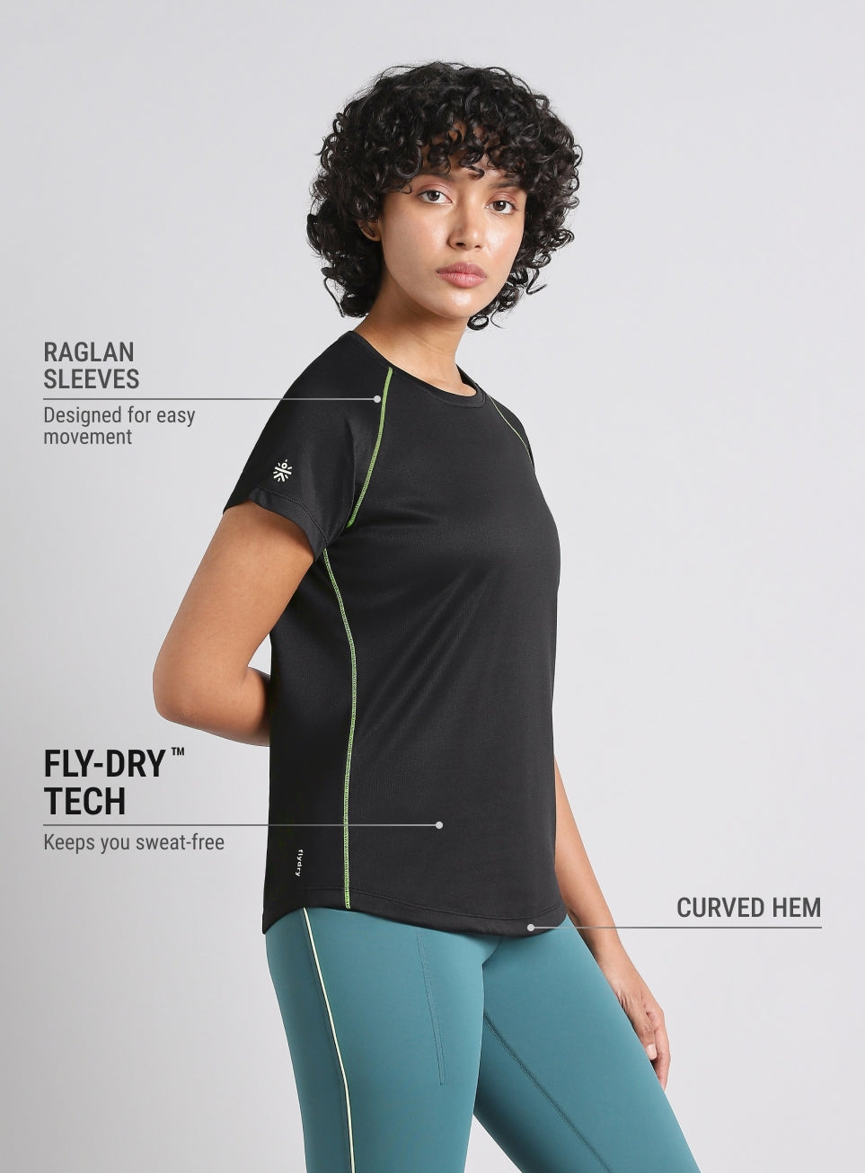 Women's Black Train All Format T-shirt