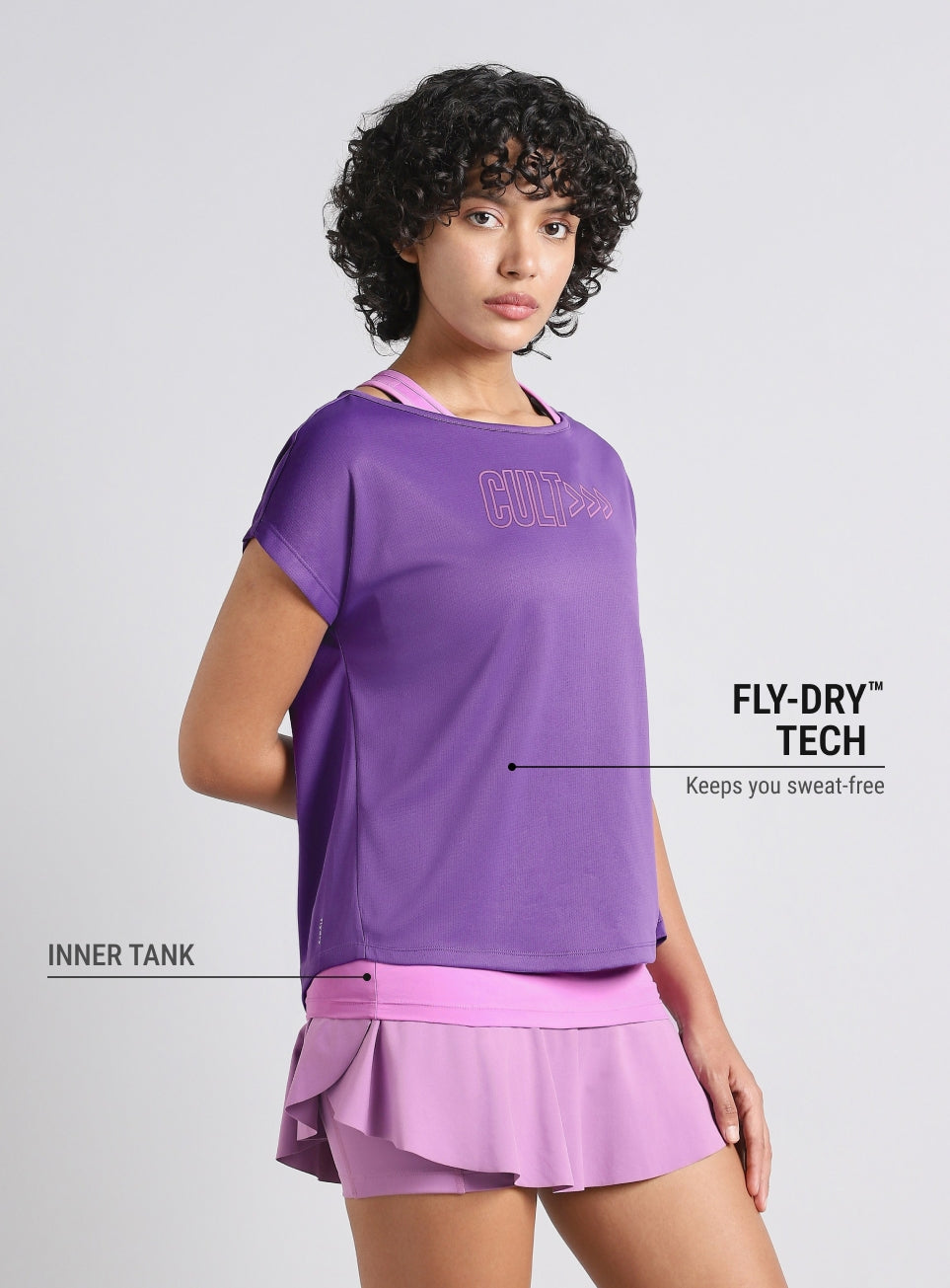 Women's Purple Tank Layered Training T-shirt
