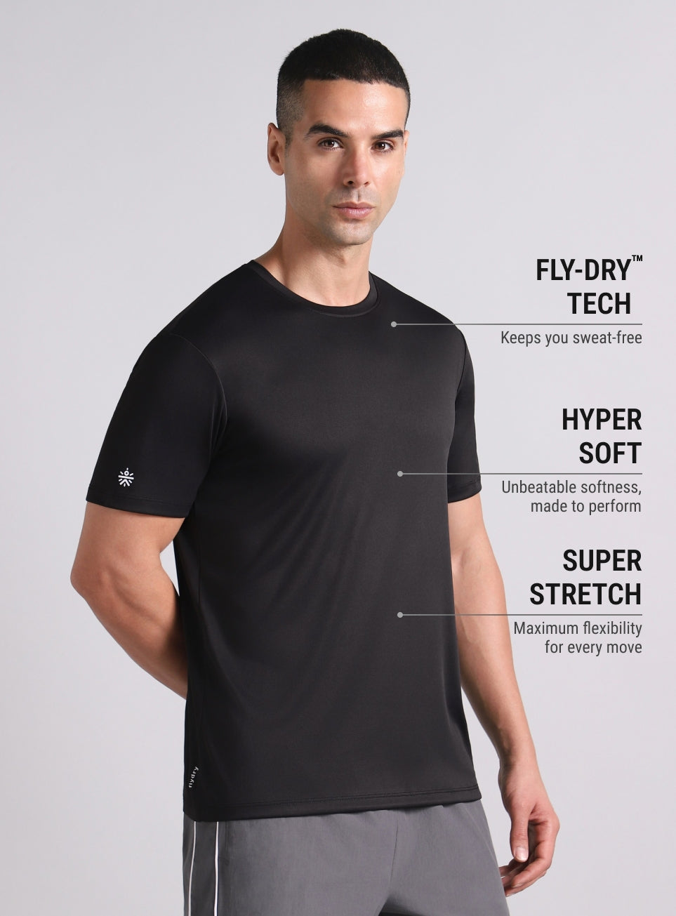 Men's Black Warm Up Training T-shirt