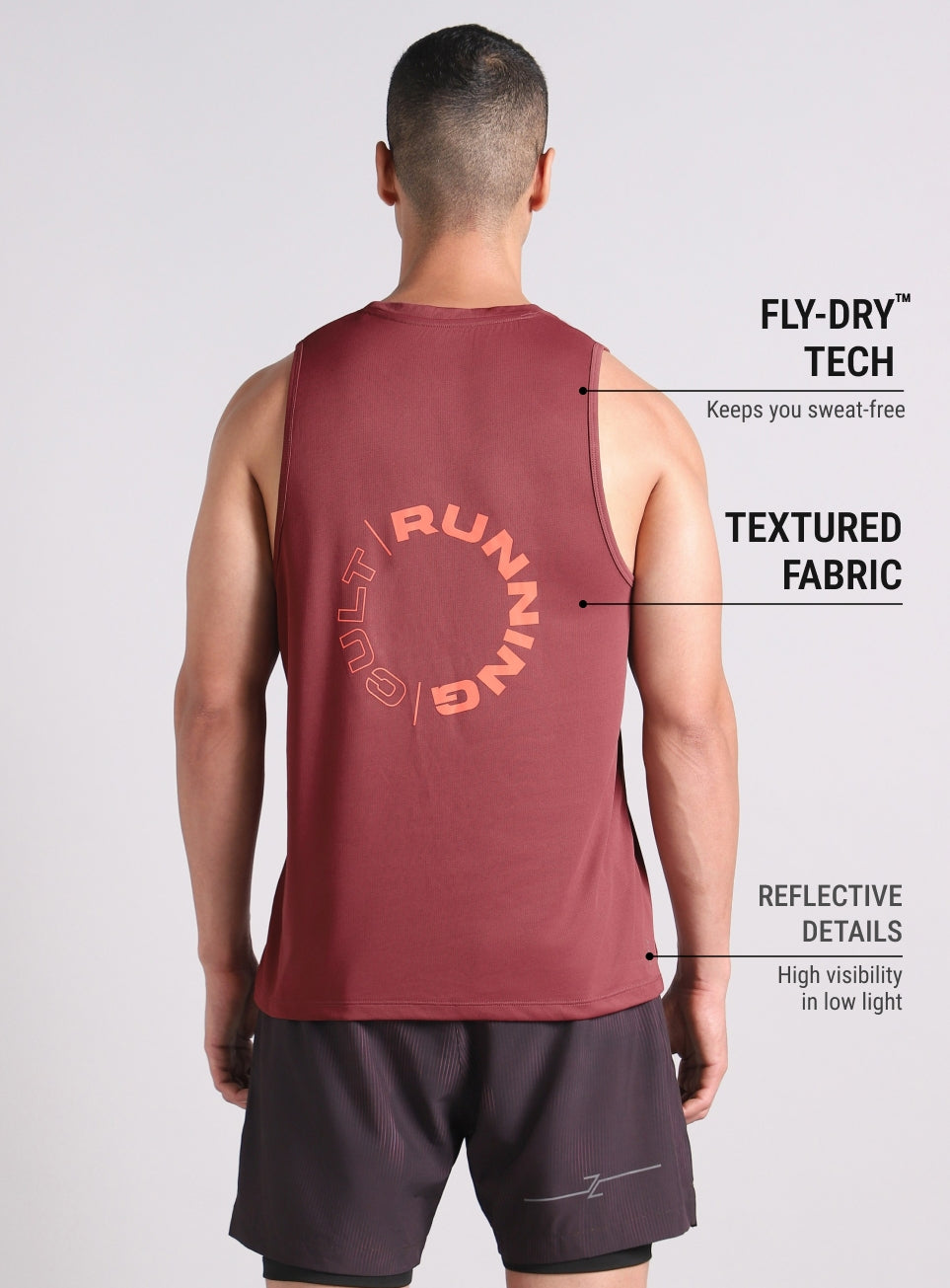Men's Maroon Running Pro Tank