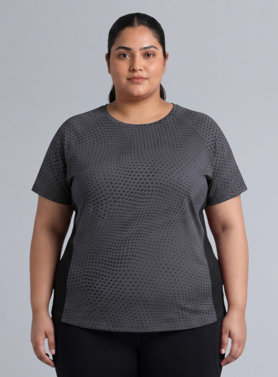 Women's Grey Dynamic Move Training Plus size T-shirt