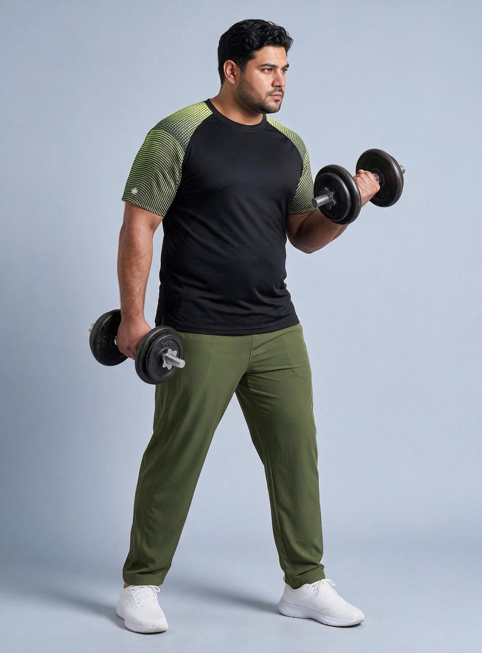 Men's Black Pop Up Training Essential Plus Size T-shirt