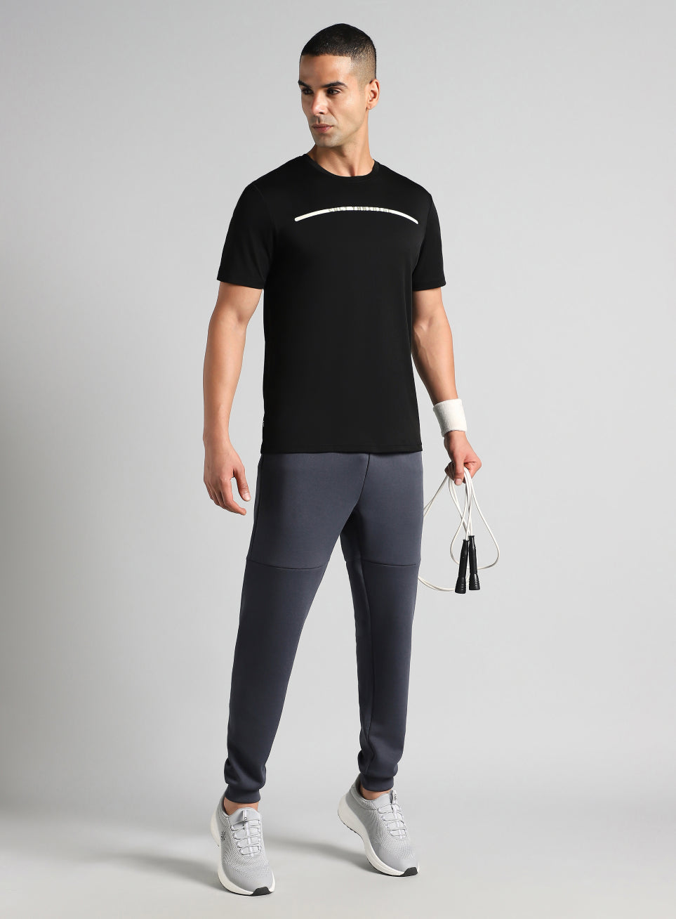 Men's Black Sculpted Print Training T-shirt