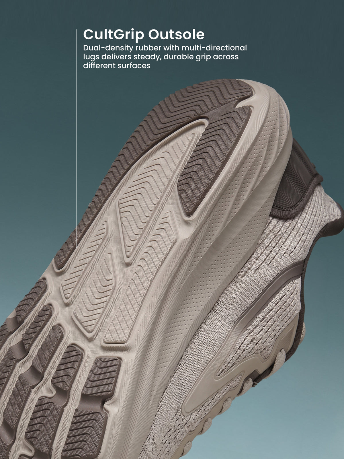 cult Men's WydeFlex Running Shoes - Beige