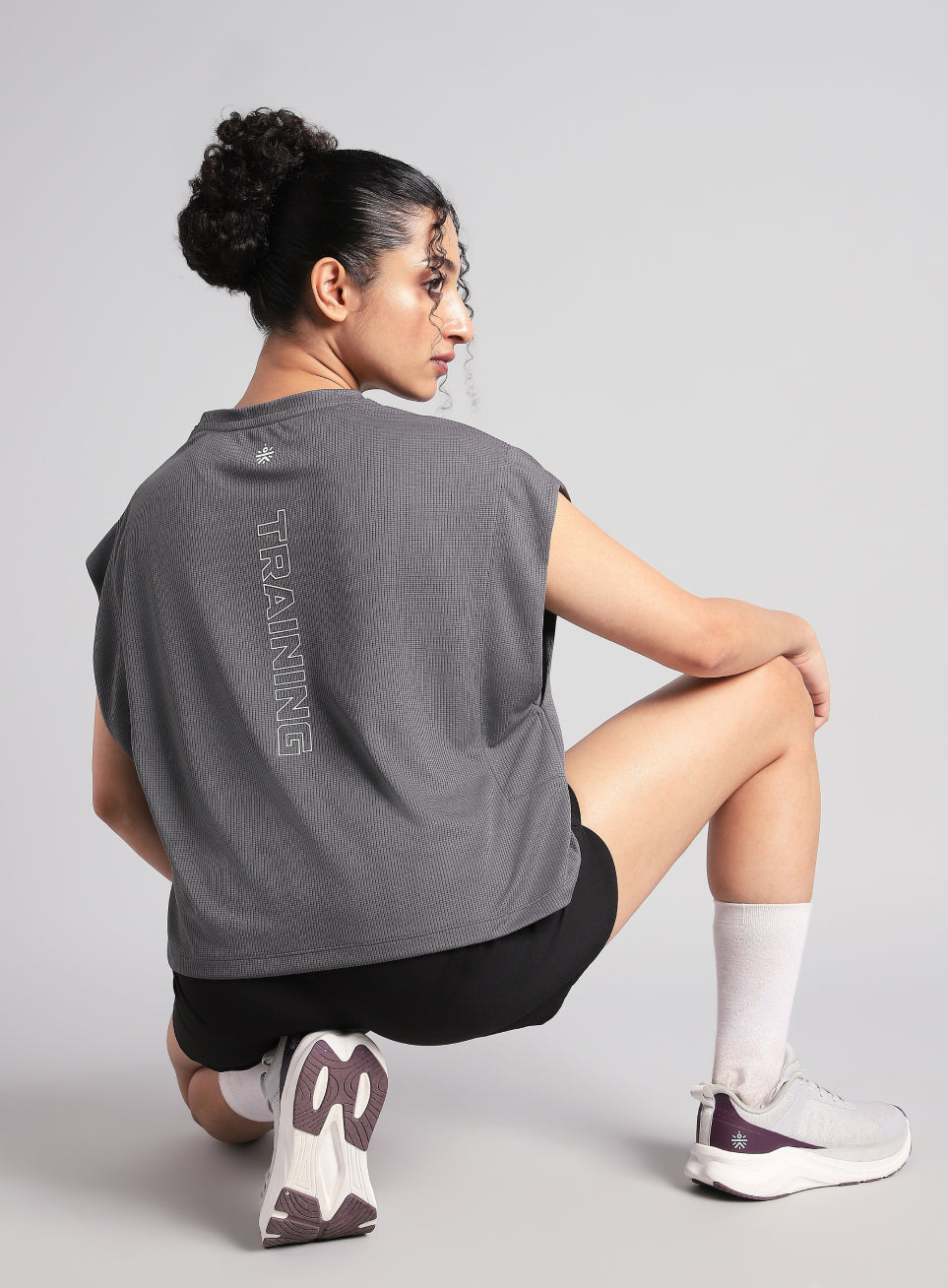 Women's Grey Sculpt Muscle T- shirt