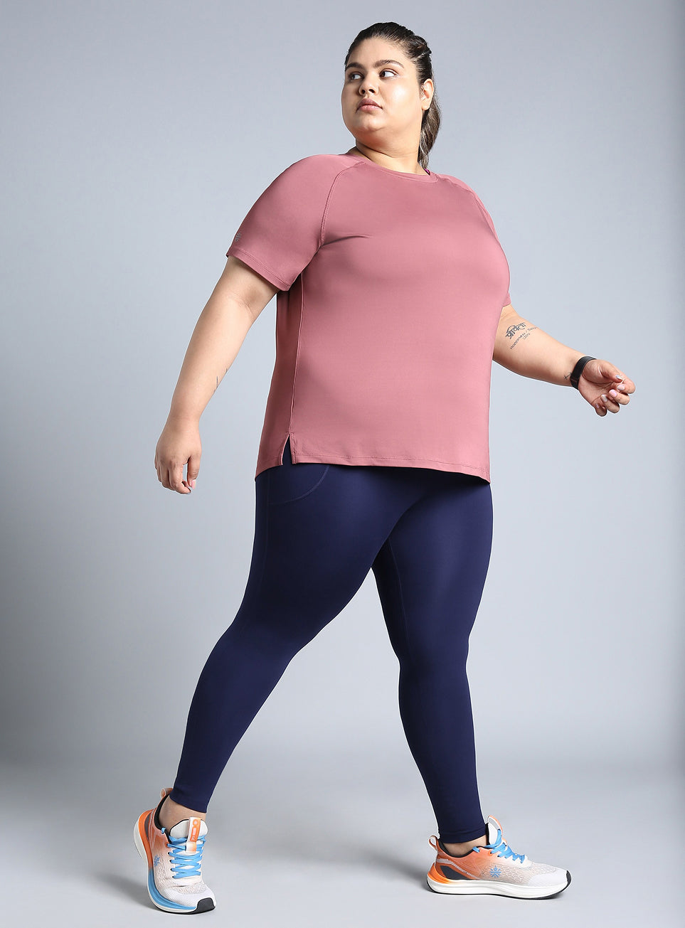 Women's Blue Training Plus Size COMFlex Tights