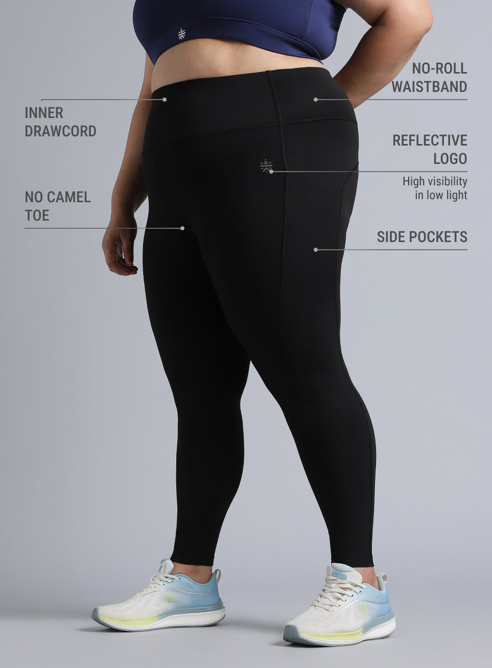 Women's Black the Run Project Comflex Plus Size Tights