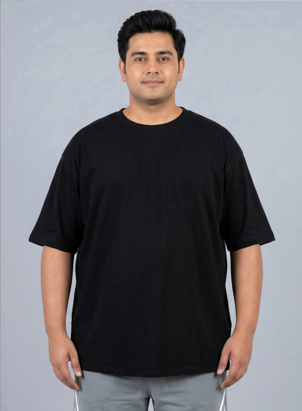 Men's Black One More Rep Graphic Plus Size Oversized Fit T-shirt