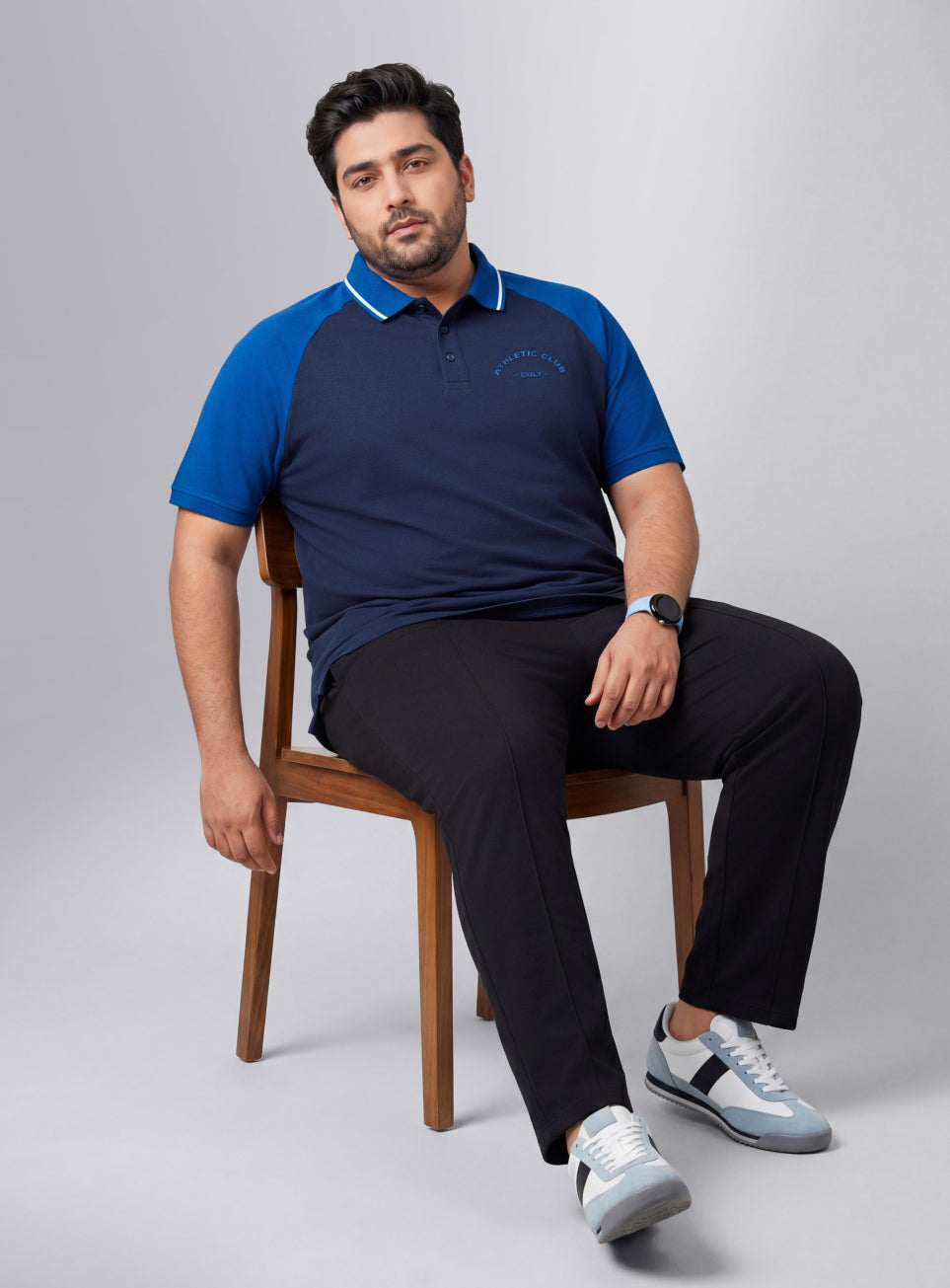 Men's Navy Athletic Club Plus Size Polo T-shirt