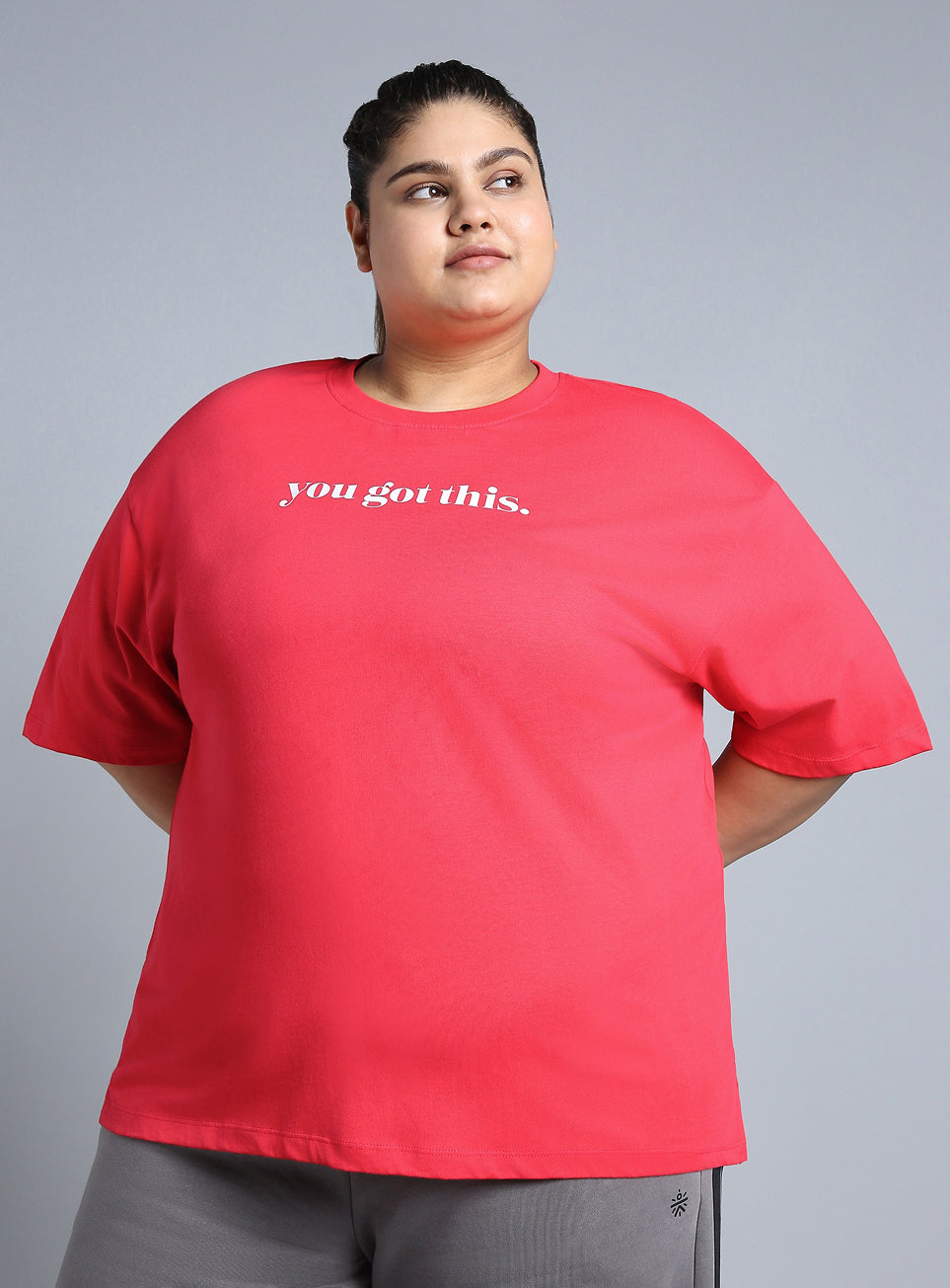 Women's Red You Got This Oversized Fit Plus Size T-shirt