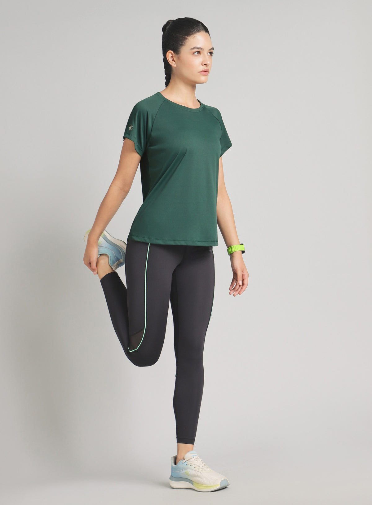 Women's Dark Green After Dark Running T-shirt
