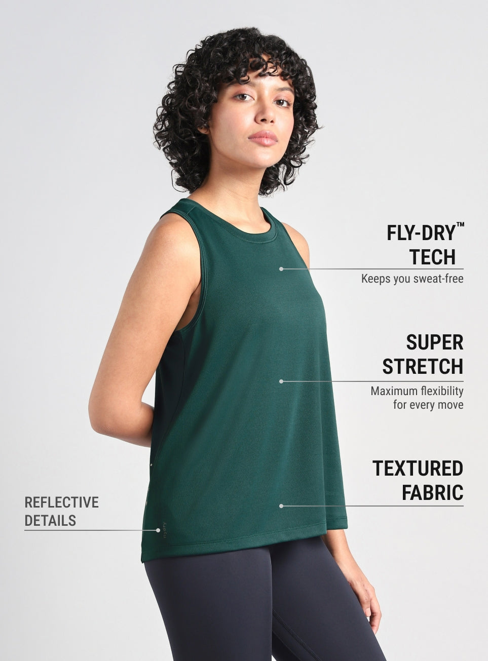 Women's Dark Green After Dark Running Tank