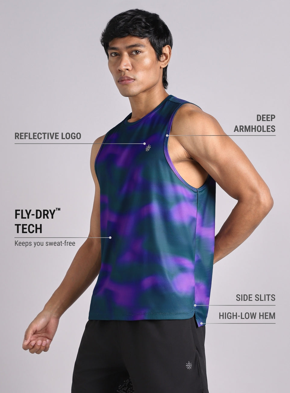 Men's Halo Print Night Run Tank