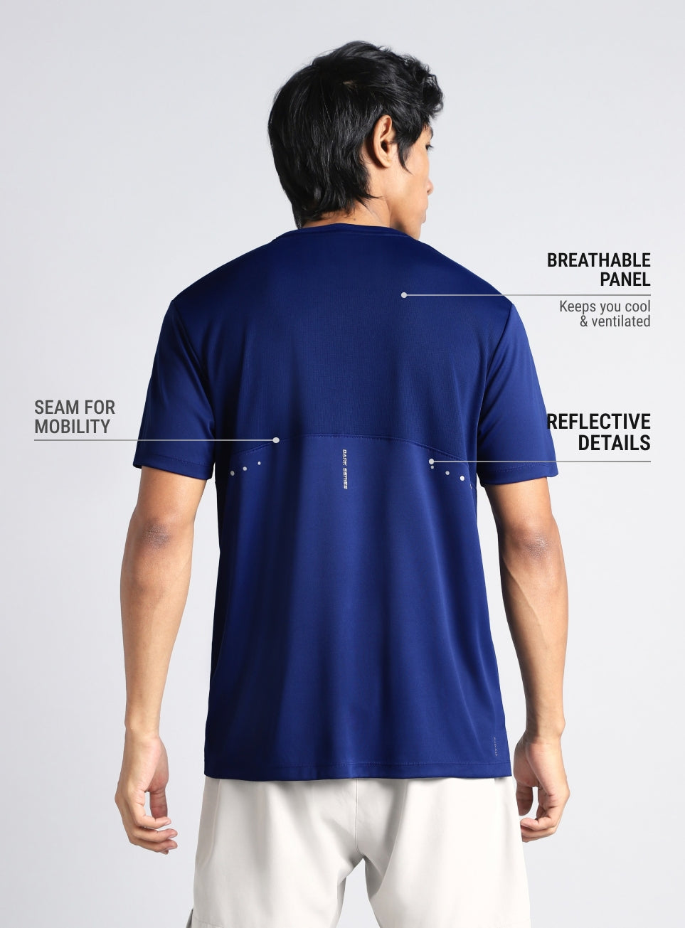 Men's Blue Night Escape Running T-shirt