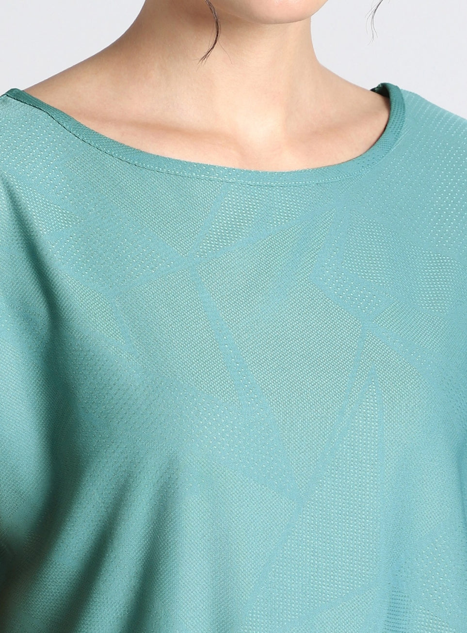 Women's Black Premium Jacquard Knit Aqua Top
