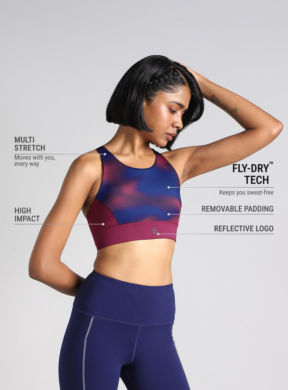 Women's Halo Print Night Run High Support Sports Bra