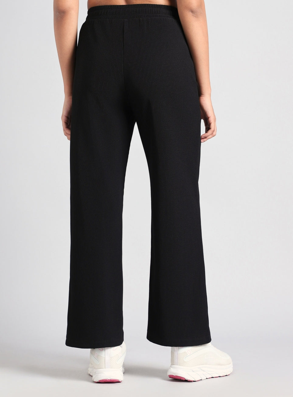 Women's Black Ribbed Move and Flow Trackpants