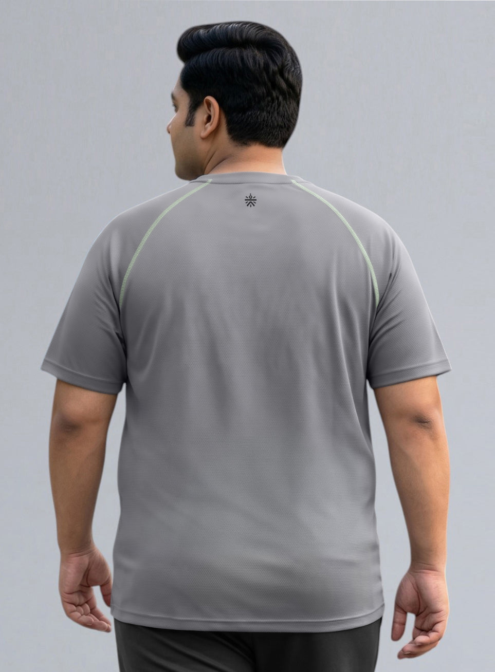 Men's Grey Everyday Workout Train Plus Size T-shirt