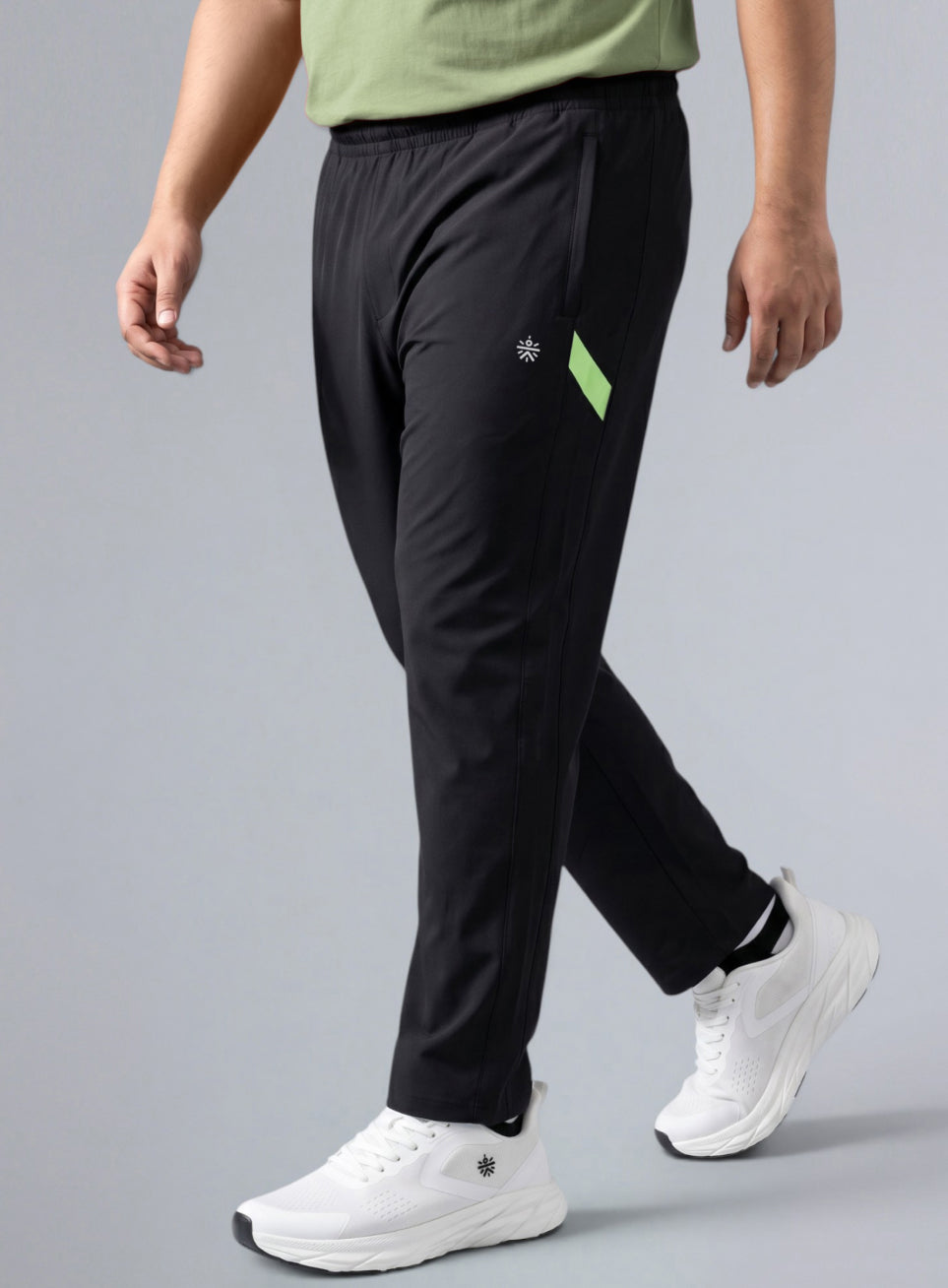 Men's Black Power Pop Plus Size Straight Fit Trackpants