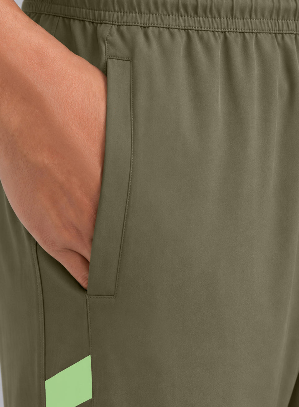 Men's Olive Power Pop Plus Size Straight Fit Trackpants