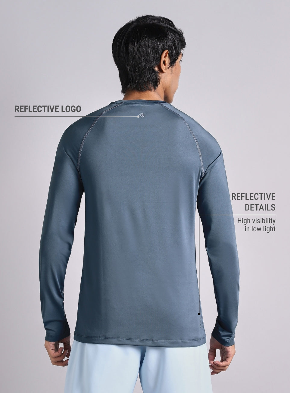 Men's Blue Base Layer Run Full Sleeve T-shirt