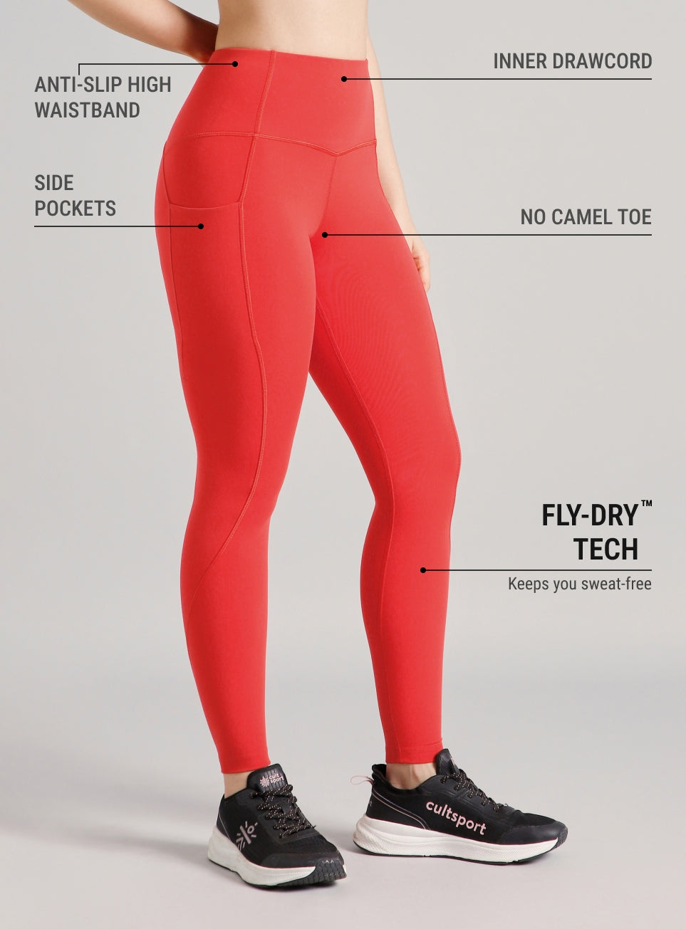 Women's Red Flow Form Yoga COMFlex Tights
