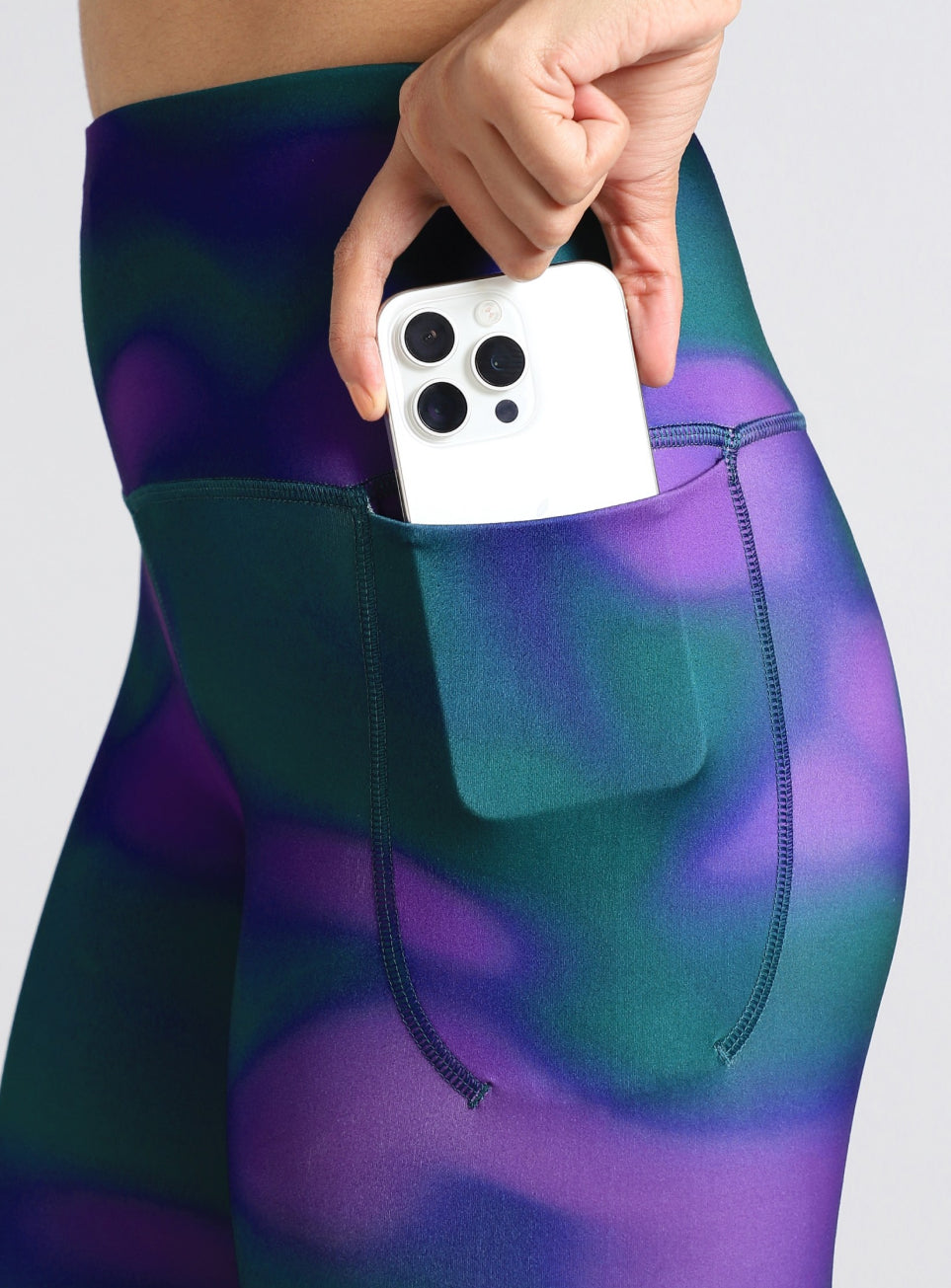 Women's Green Halo Print Running Tights