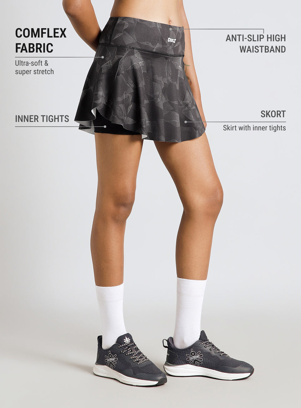 Women's Black Urban Camo Combat COMFlex Skorts