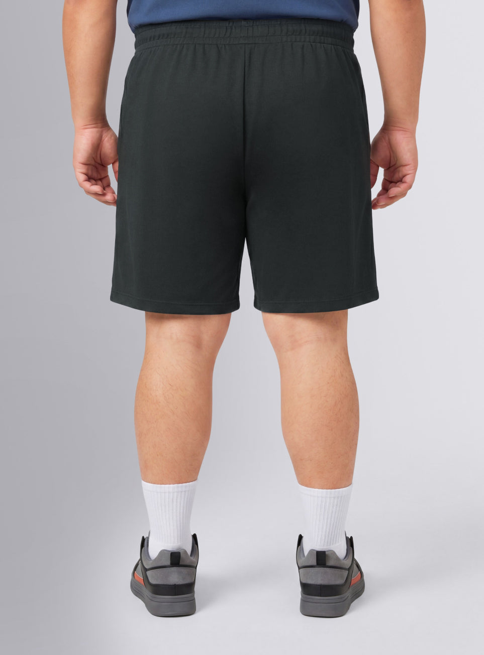 Men's Black Contrast Panel Plus Size Shorts