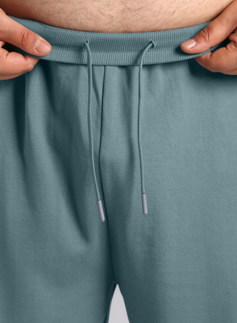 Men's Blue Contrast Panel Plus Size Shorts