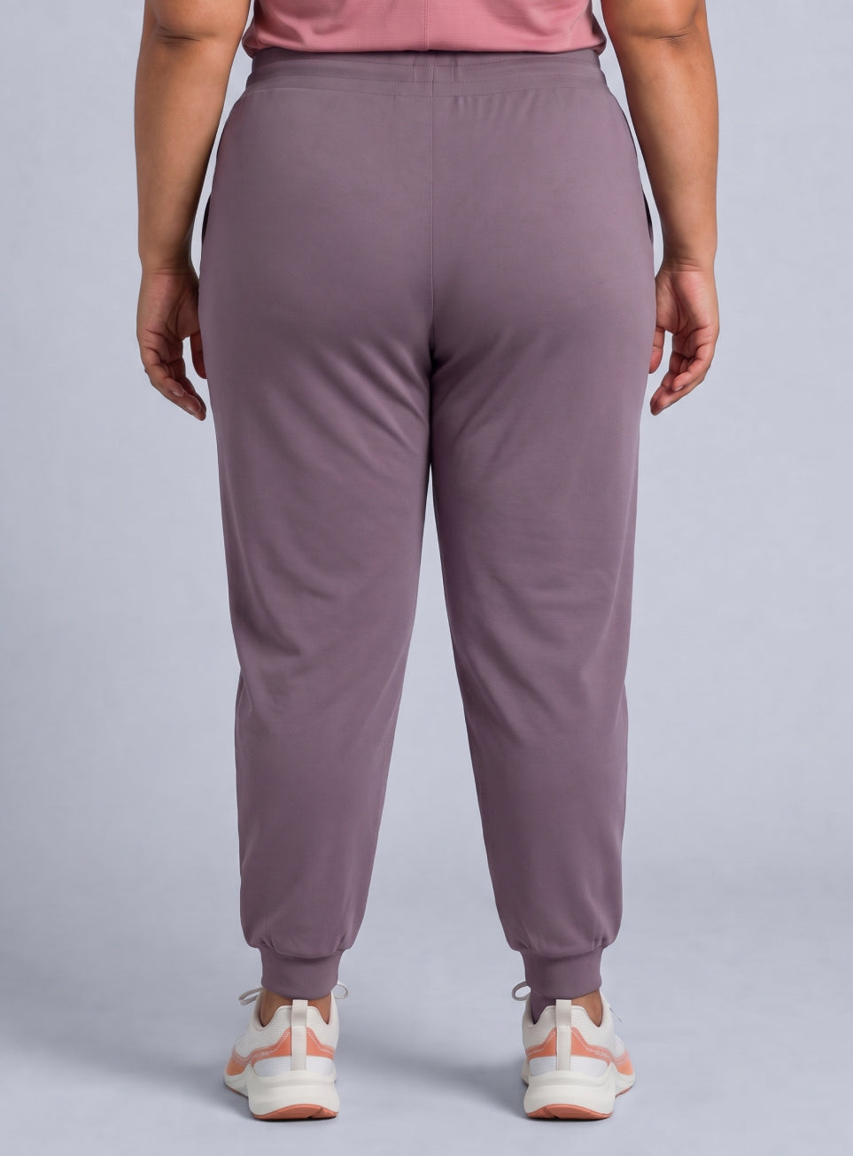Women's Pink Cotton Plus Size Everyday Joggers