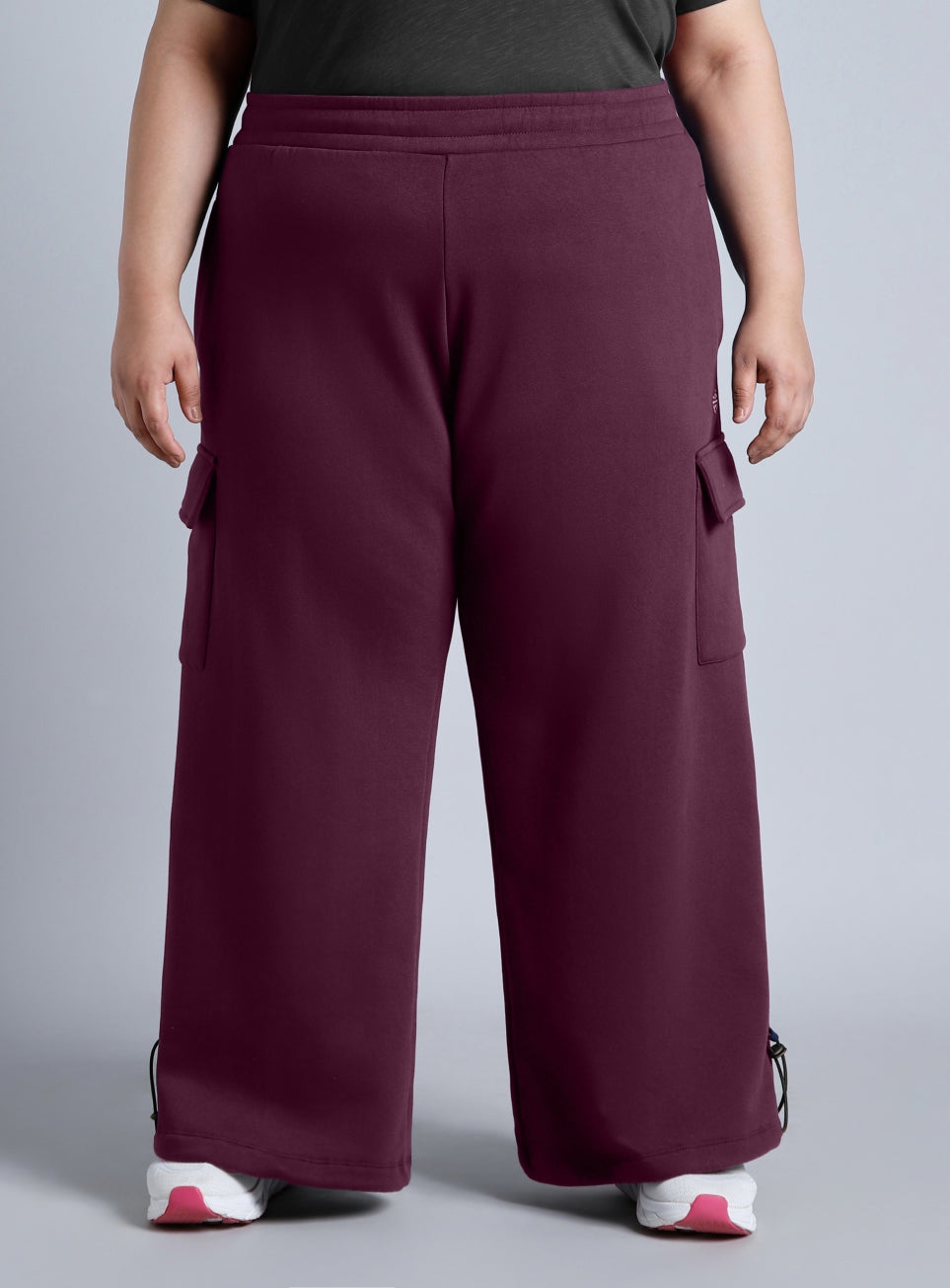 Women's Pink Plus Size Utility Joggers