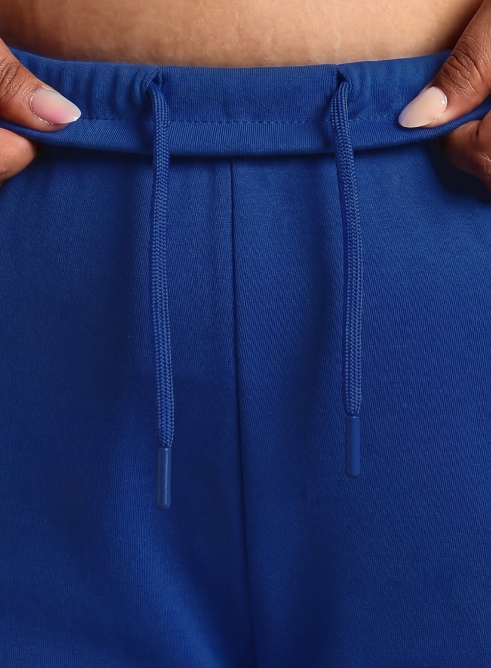 Women's Blue Plus Size Straight Trackpants