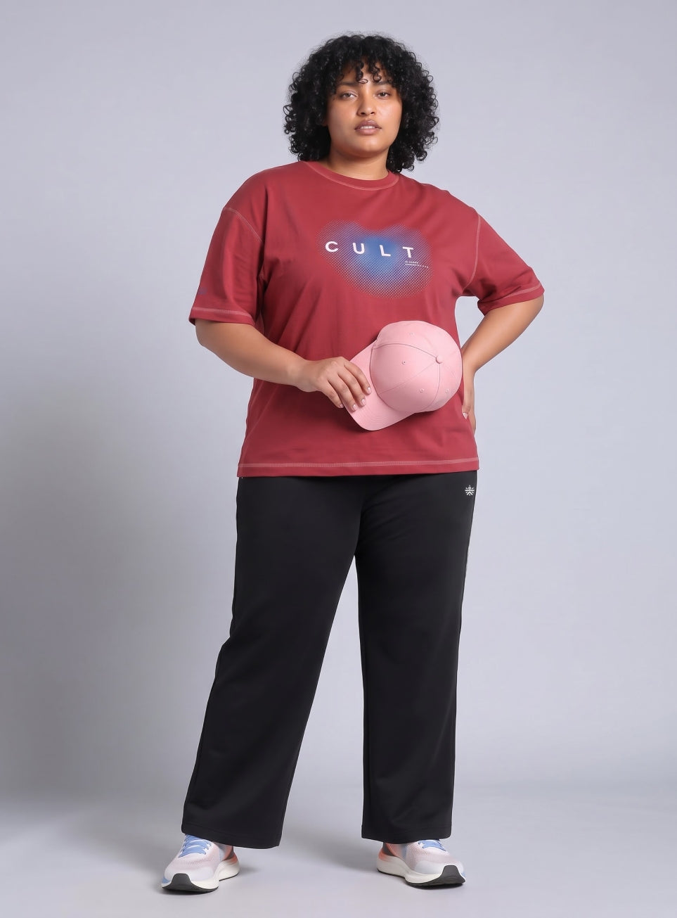 Women's Black Plus Size Athleisure Trackpants