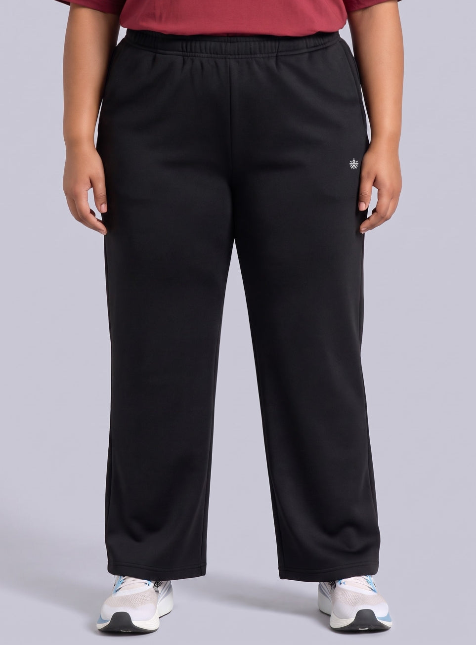 Women's Black Plus Size Athleisure Trackpants