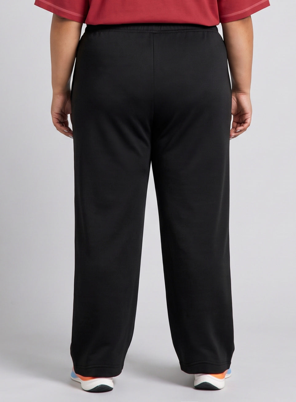 Women's Black Plus Size Athleisure Trackpants