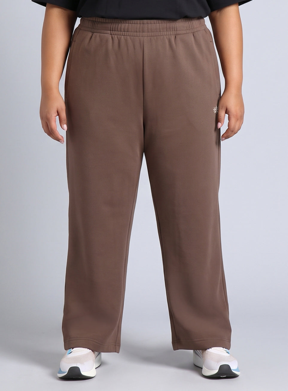 Women's Brown Plus Size Athleisure Trackpants