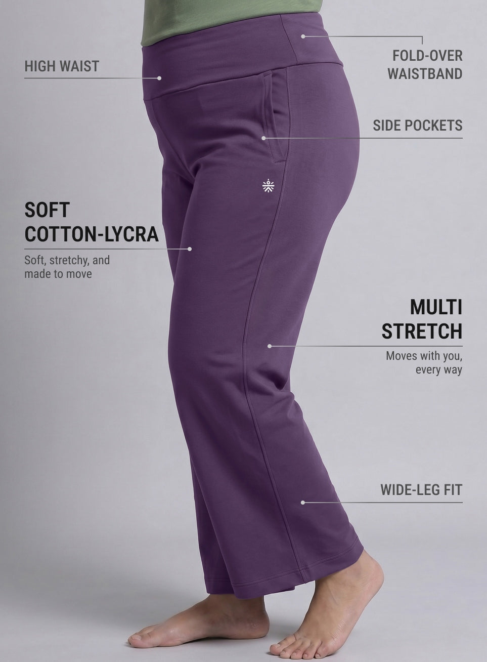 Women's Purple Flow Yoga plus size Pants