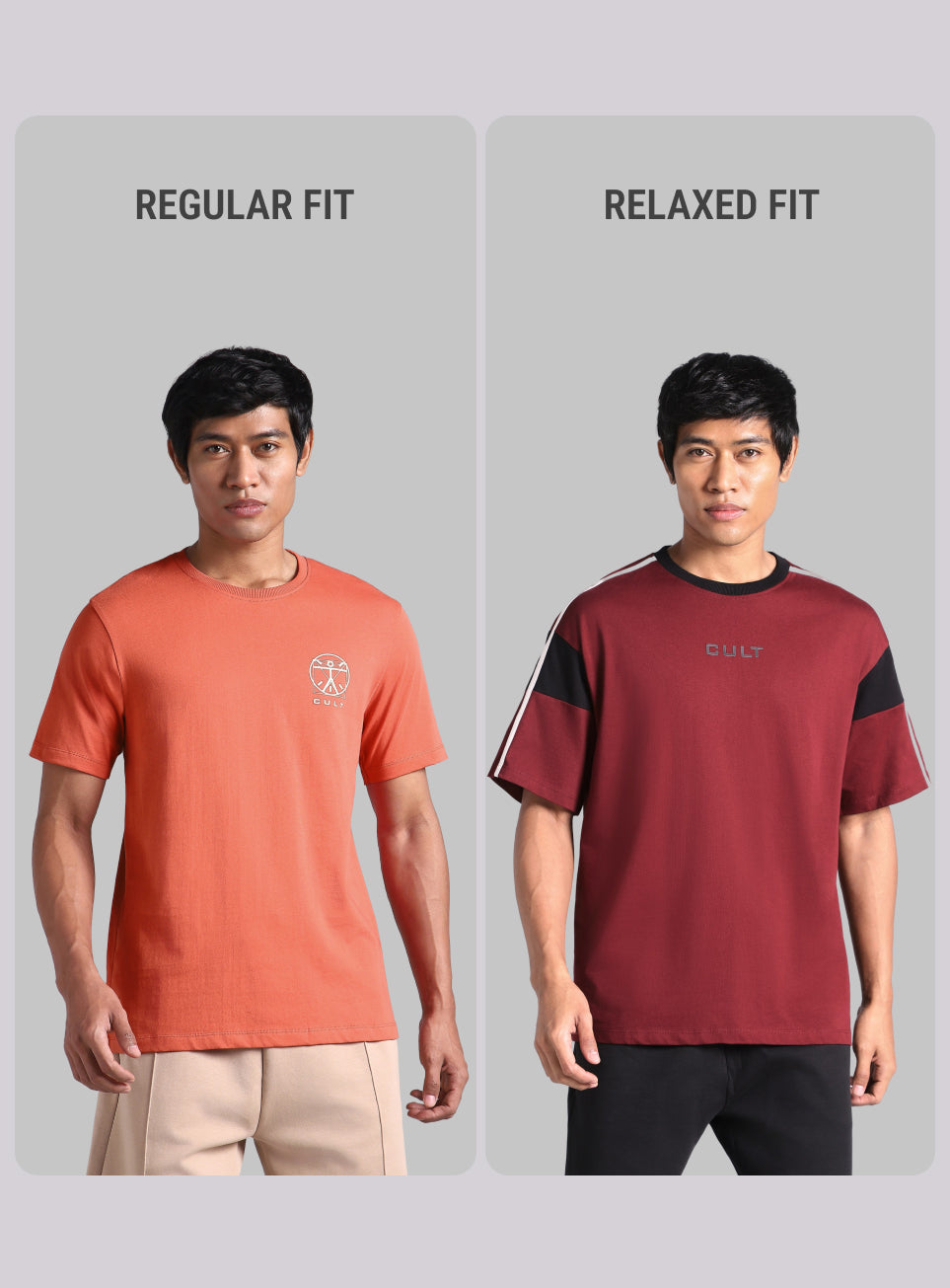 Men's Maroon Colorblock Panel T-shirt